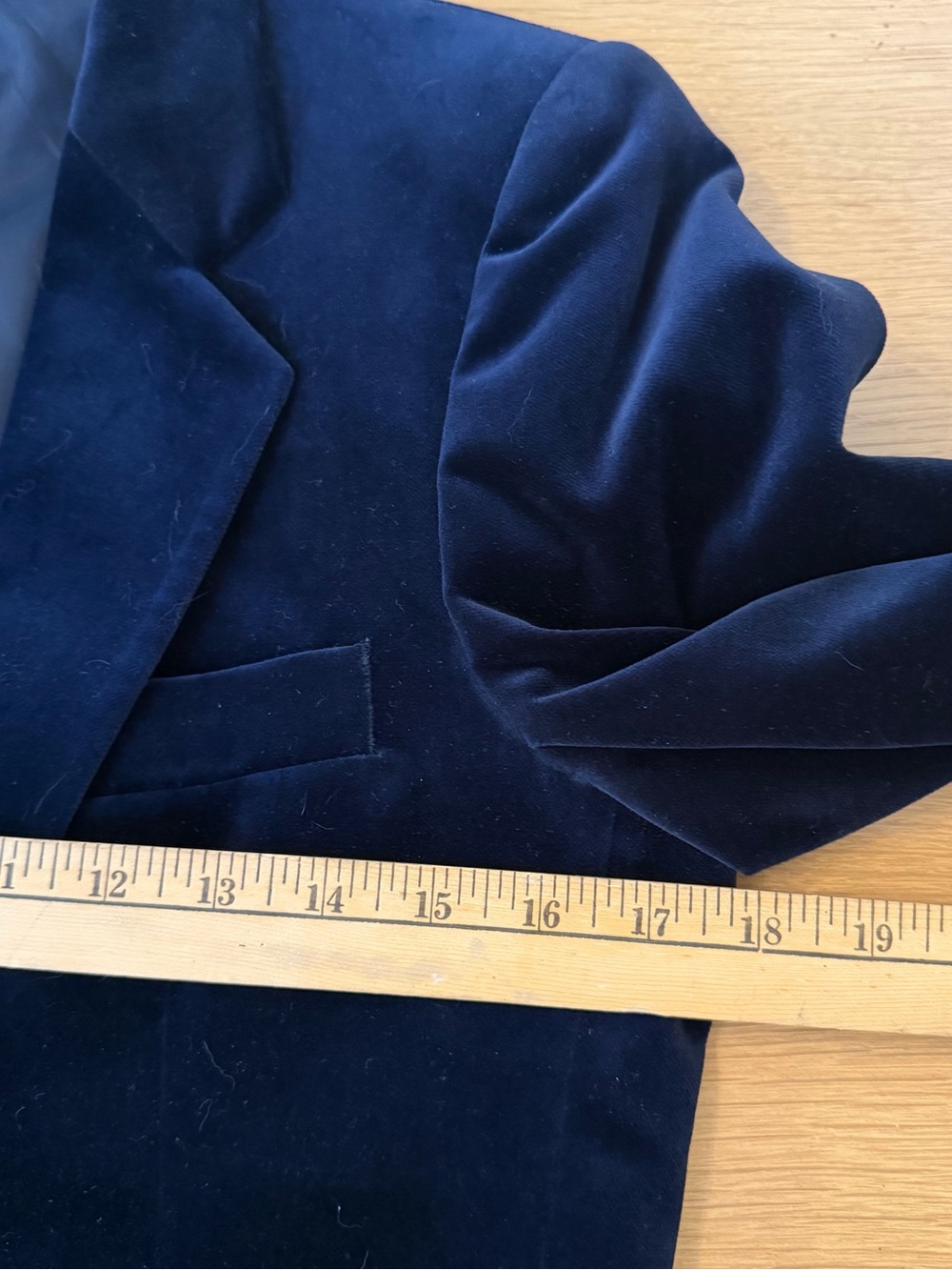VTG 1970s Yves Saint Laurent DEADSTOCK navy velvet smoking jacket 37S - Picture 11 of 13